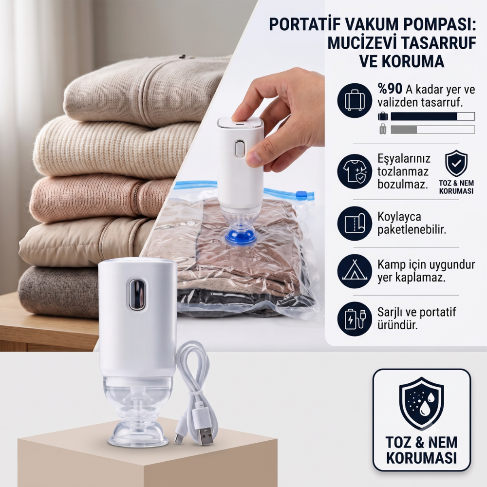Otomatik Vakumlama Makimesi, Profesonel USB Sarjlı, Elektrikli Vakum Pompası, Taşınabilir Portatif Vakum Makinesi